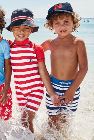Blue/White Stripe Swim Shorts (3mths-6yrs)